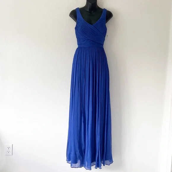 J. Crew | Dresses | J Crew Heidi Long Bridesmaid Dress Silk Blue Size 2 |  Poshmark